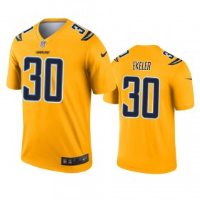 Camiseta Hombre NFL Los Angeles Chargers Austin Ekeler 30 Gold Inverted Legend